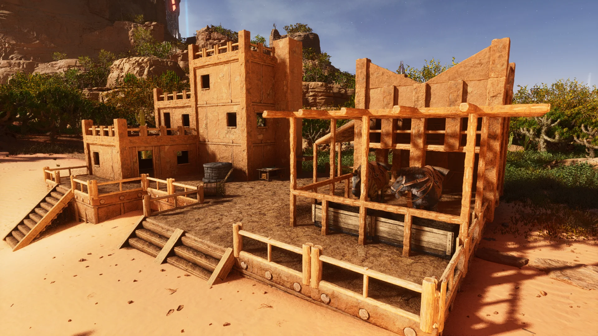 Medium Adobe House With Stable