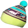Pudelmütze mit blauer Troddel