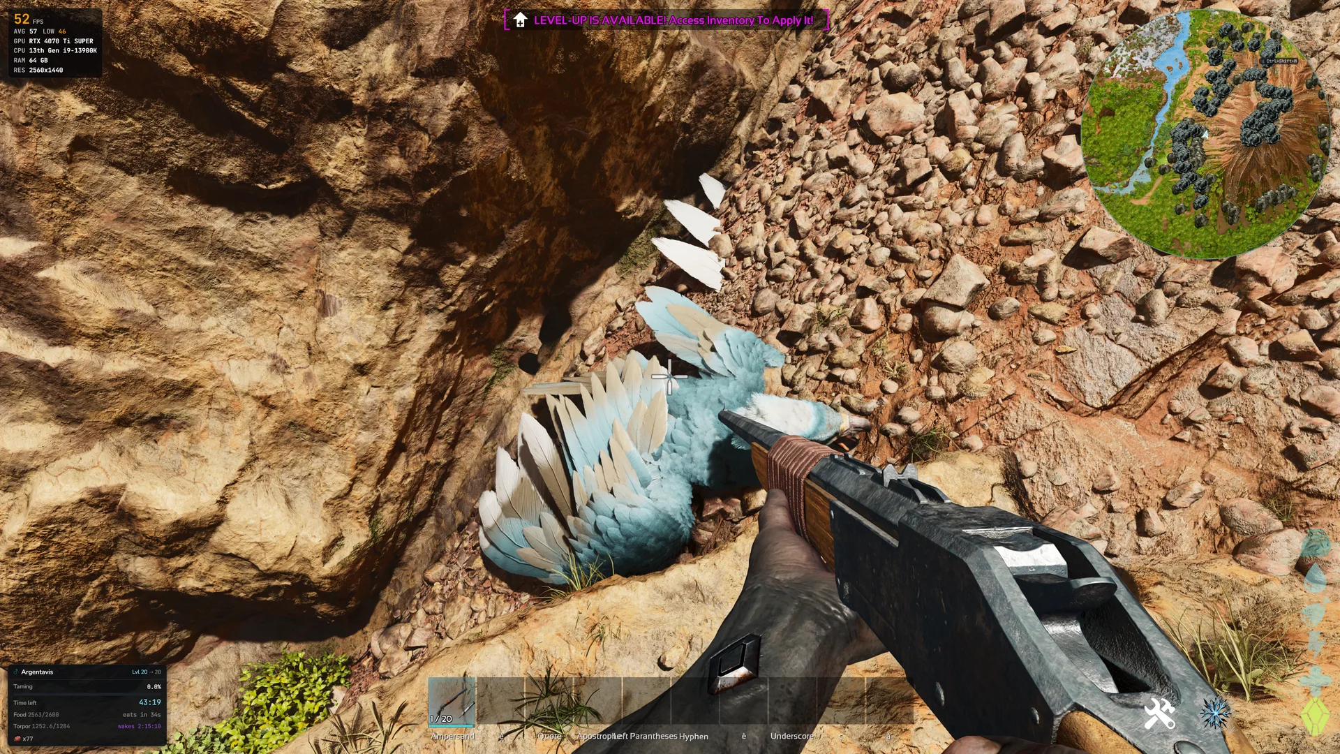 The Wikily overlay taming tracker shown over the ARK map